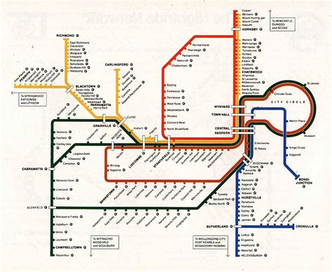 Transit Maps Historical Map Sydney Cityrail Network Map 1992