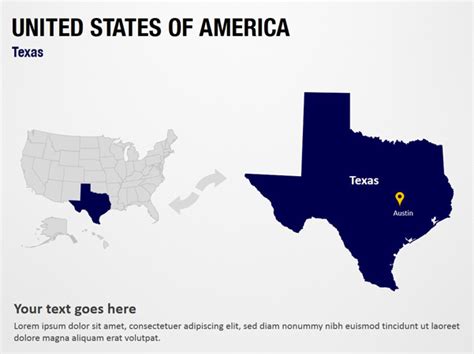 Texas United States Of America Powerpoint Map Slides Texas United