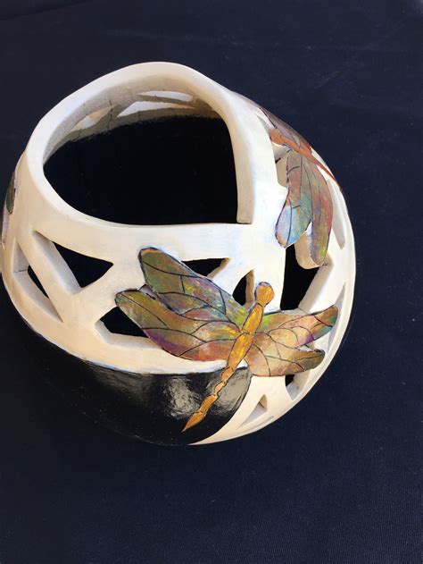 Dragonflies On The Lattice Gourd Art By Sue Fuller Etsy