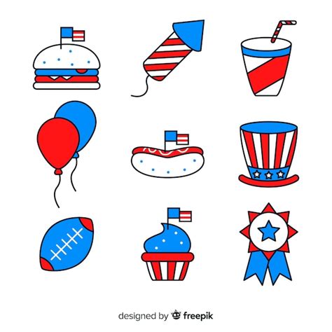 Free Vector Fourth Of July Element Collection