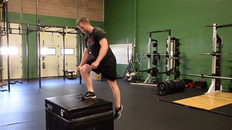 Box Jump To Single Leg Landing Youtube