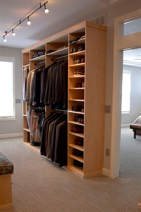 Contemporary Master Suite Walk In Closet Features Coat