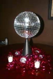 Rotating Disco Ball Centerpieces By The Party Girl Events Disco Theme Parties Disco Party