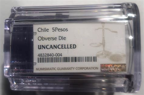 Chile 5 Pesos Uncancelled Obverse Die Unique In Private