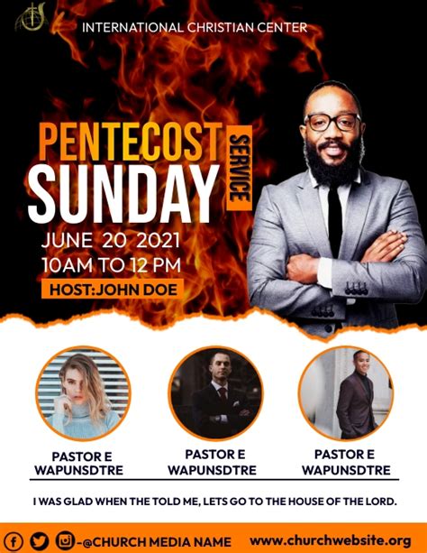 Pentecost Sunday Service Template Postermywall