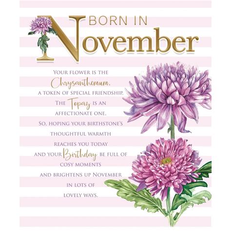 Born In November Month Flower Chrysanthemum Female Happy