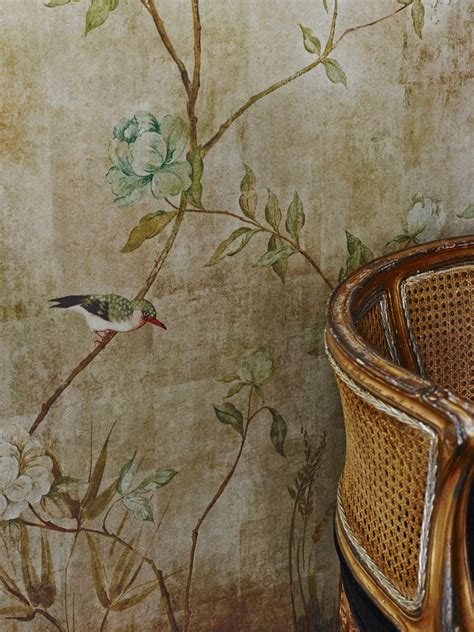 Beautiful Gold Metallic Chinoiserie Wallpaper By Sidney Paul And Co