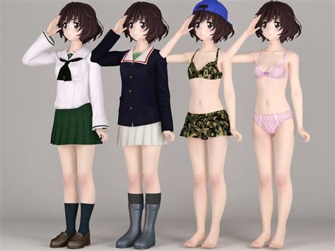 Yukari Anime Girl Pose 01 3d Model Cgtrader