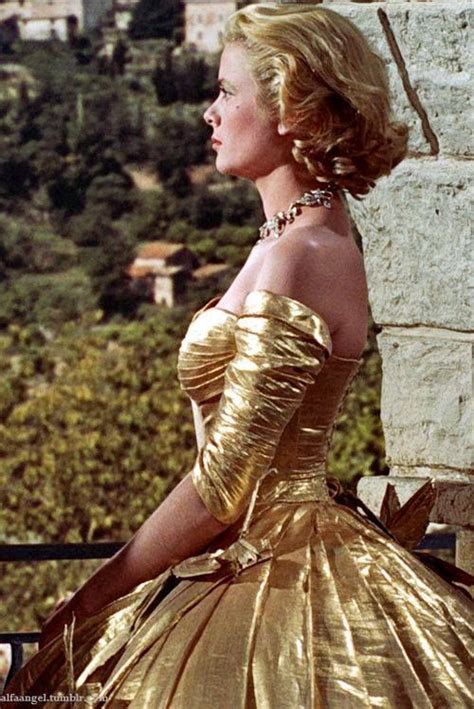 Grace Kelly In Edith Head Golden Gown To Catch A Thief ~ 1955 Hollywood Glamour Princess