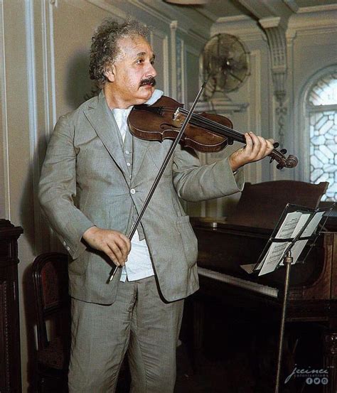 Albert Einstein Playing A Violin In C 1930 Einstein Stated That If He