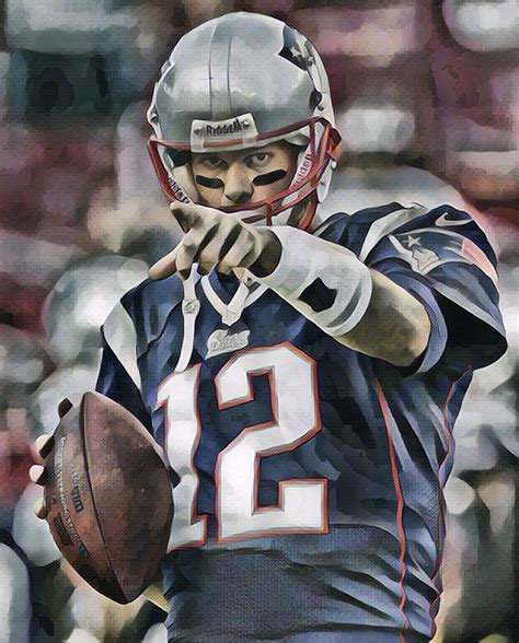 Tom Brady New England Patriots Abstract Art 50 Mixed Media By Joe