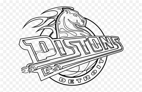 Learn How To Draw Detroit Pistons Line Art Png Detroit Pistons Logo Png Free Transparent Png
