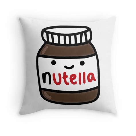 Nutella Cute Throw Pillow By Rekip Cute Food Drawings Nutella