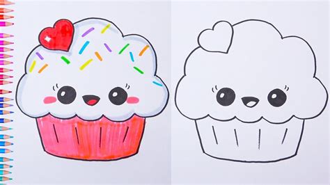 how to draw a cupcake easy drawings in 2021 easy cartoon drawings cute easy drawings cute