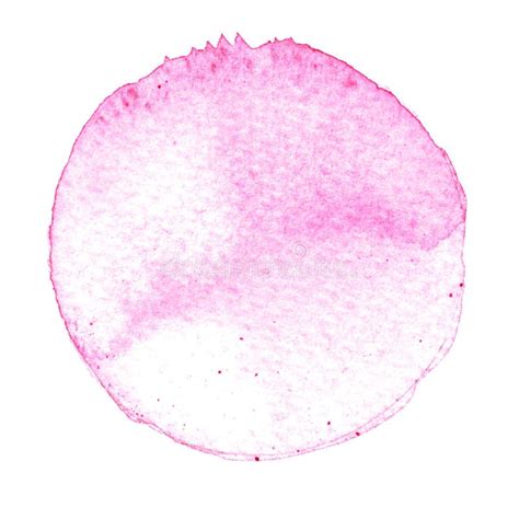 Pink Circle Painted With Watercolors Isolated On A White Background