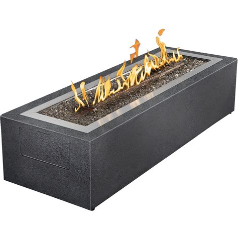 Napoleon Linear Patio Flame 60000 Btu Natural Gas Fire Pit With Glass