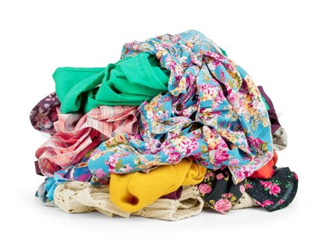Big Heap Of Colorful Clothes Isolated Stock Image Colourbox