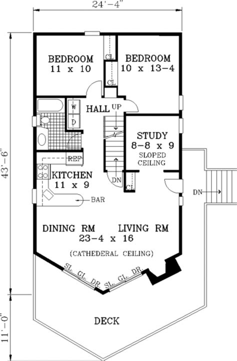 Cabin Style House Plan 3 Beds 2 Baths 1306 Sqft Plan 3 104 Floor