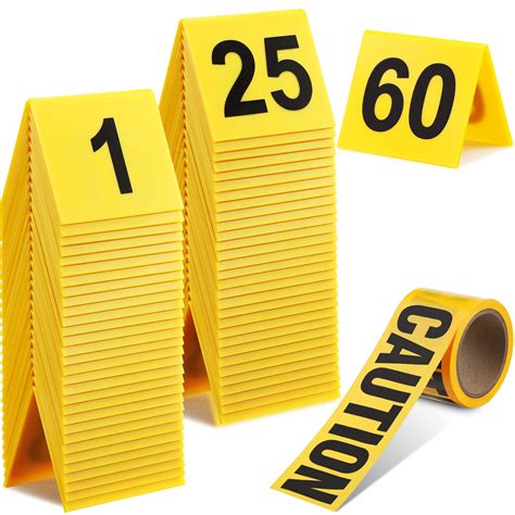 Buy 61 Pcs Crime Scene Decorations Includes 60 Evidence Markers And