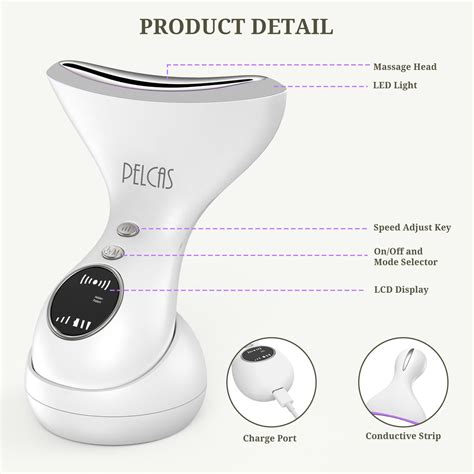 Pelcas Ems Microcurrent Facial Massager With Led Display 3 Light Modes Pelcas