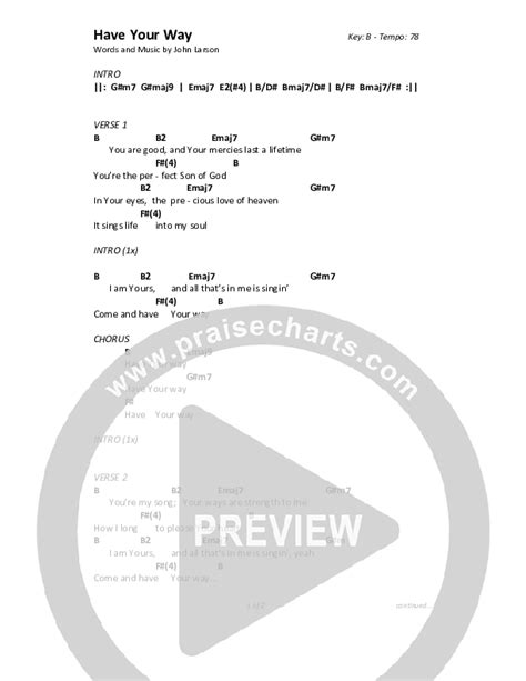 have your way chords pdf highlands worship praisecharts