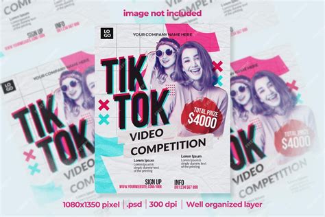 Premium Psd Tiktok Video Competition Social Media Flyer Banner