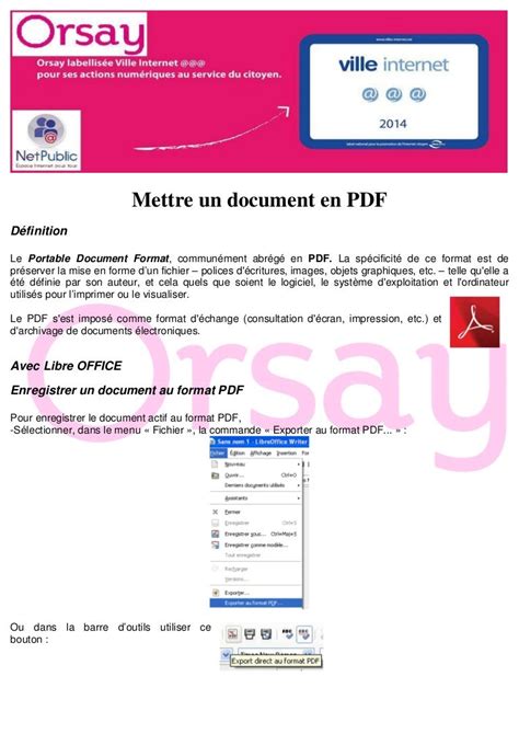 Mettre un document en pdf