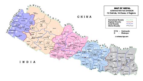 Detailed Administrative Divisions Map Of Nepal Nepal Asia Mapsland Maps Of The World