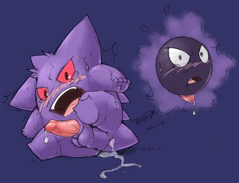Rule 34 After Sex Blush Color Cum Feral Flying Fur Gastly Gengar Interspecies Male Male Only