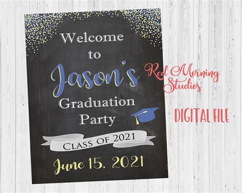 Graduation Party Welcome Sign Digital File Graduation Party Etsy Uk