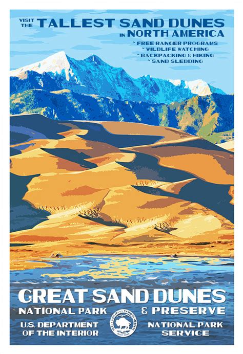 Great Sand Dunes National Park Poster Colorado Travel Poster