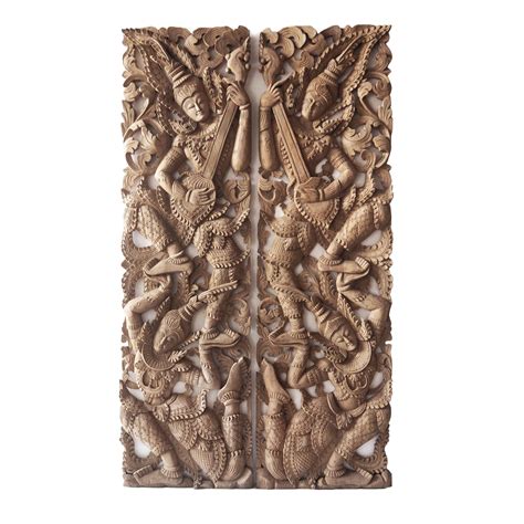 Buy Pair Of Wooden Wall Art Panel From Thailand Online