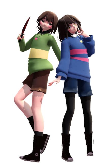 Mmd Undertale X Mmd Tda Chara And Frisk Down By Miriam2006 On Deviantart