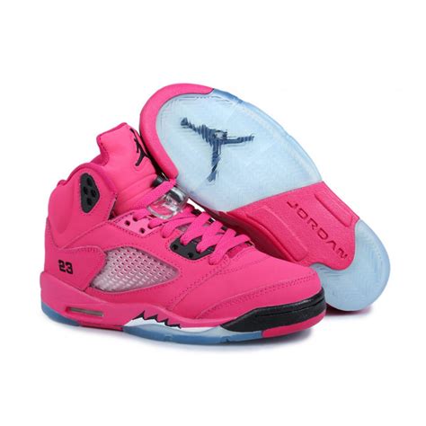 Women Air Jordan 5 Hot Pink Black Price 7180 Women Jordan Shoes