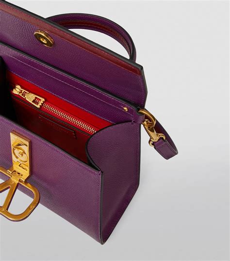 Valentino Garavani Purple Small Leather Vsling Top Handle Bag Harrods Uk
