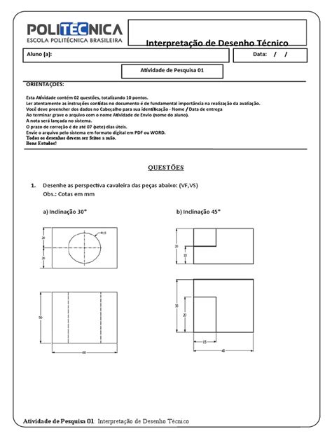 atividade de pesquisa 01 interpretação de desenho técnico pdf