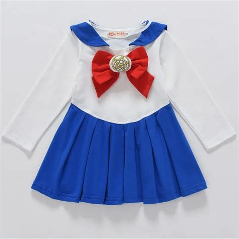 Cute Anime Kid Baby Girls Sailor Moon Cosplay Costumes Bowknot Dress