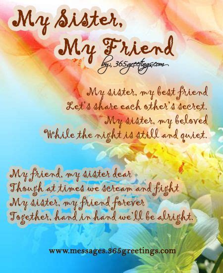 Sisters Quotes Poems For Friends Messages Wordings And T Ideas