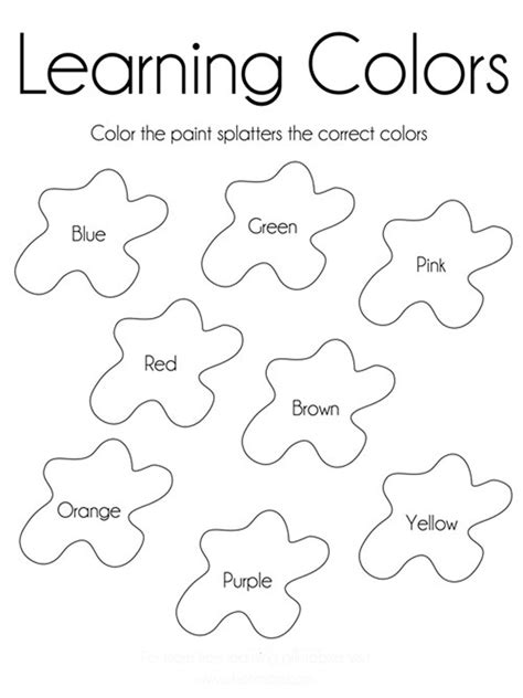 Learning Colors For Toddlers Coloring Pages Coloring Pages