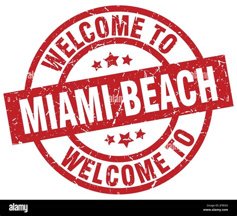Welcome To Miami Beach Red Stamp Stock Vector Image And Art Alamy