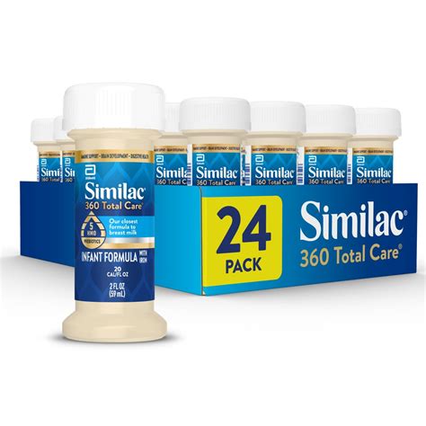 Similac 360 Total Care Infant Formula Ready To Feed 2 Fl Oz Bottle 24 Count