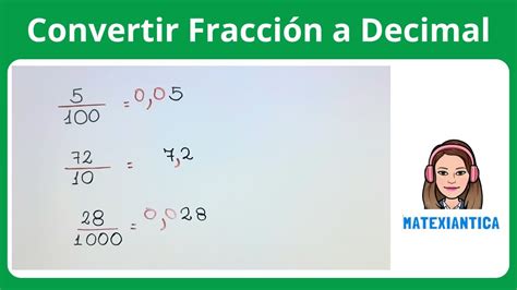 Convertir Fraccion A Decimal Youtube