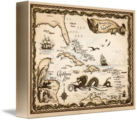 Caribbean Nautical Chart By Savanna Redman