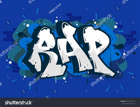 Rap Music Party Illustration Graffiti Style Vector De Stock Libre De Regal As
