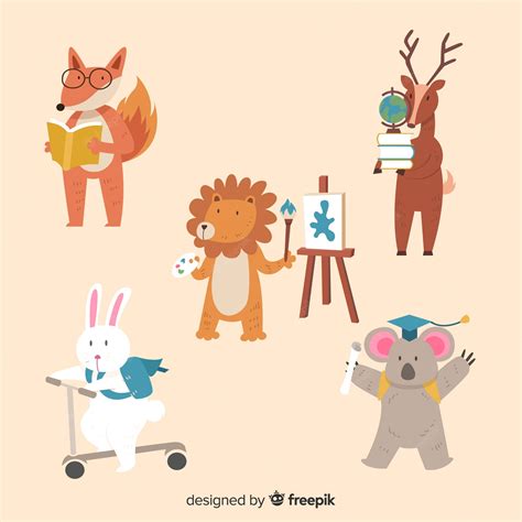 Free Vector Back To School Animal Pack