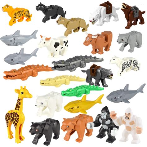 24pcs Animal Jungle Bear Model Figures Building Blocks Toys For Kids