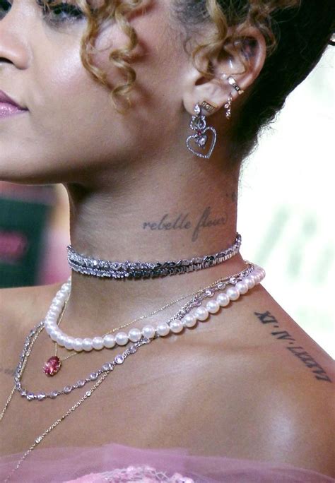 Rihennalately In 2020 Neck Tattoos Women Rihanna Neck Tattoo