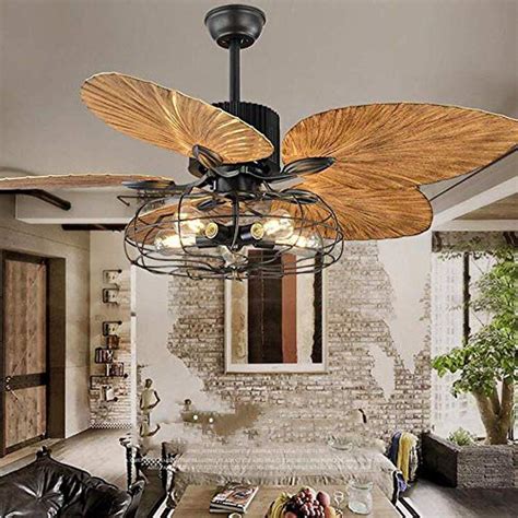 Tropical ceiling fan with light for bedroom. Industrial Cage Ceiling Fan with Light Tropical 5 Lights ...