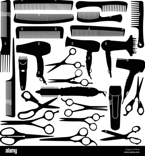 Barber Hairdressing Salon Equipment Hairdryer Scissors And Comb