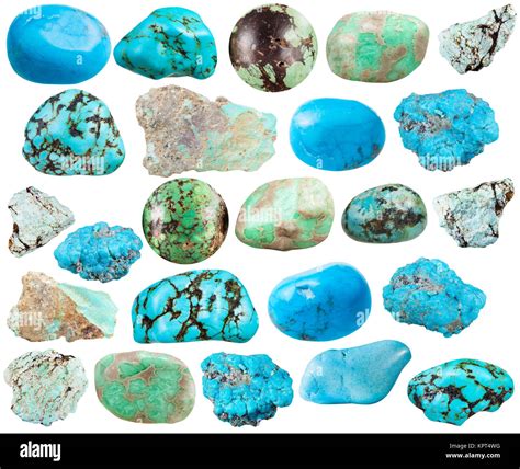 Set Of Various Turquoise And Imitation Natural Mineral Stones Howlite